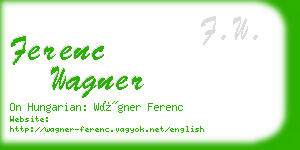 ferenc wagner business card